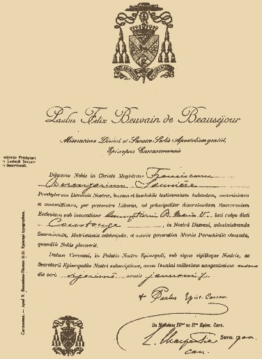 Lettre de convocation au procès de l'abbé Saunière
